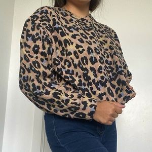 Zara Cropped Leopard Sweater